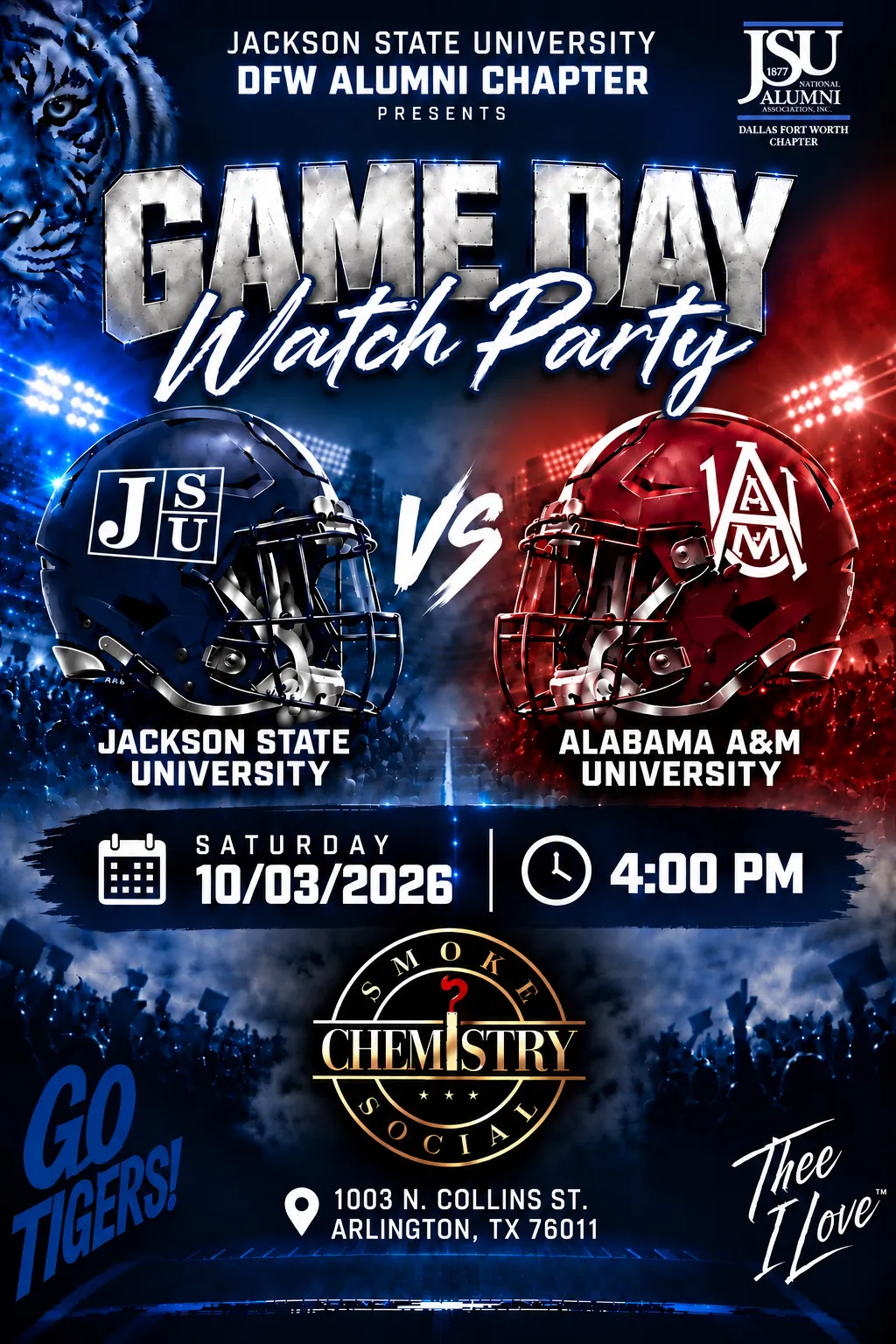 Flyer: Game Day Watch Party: JSU vs Alabama A&M