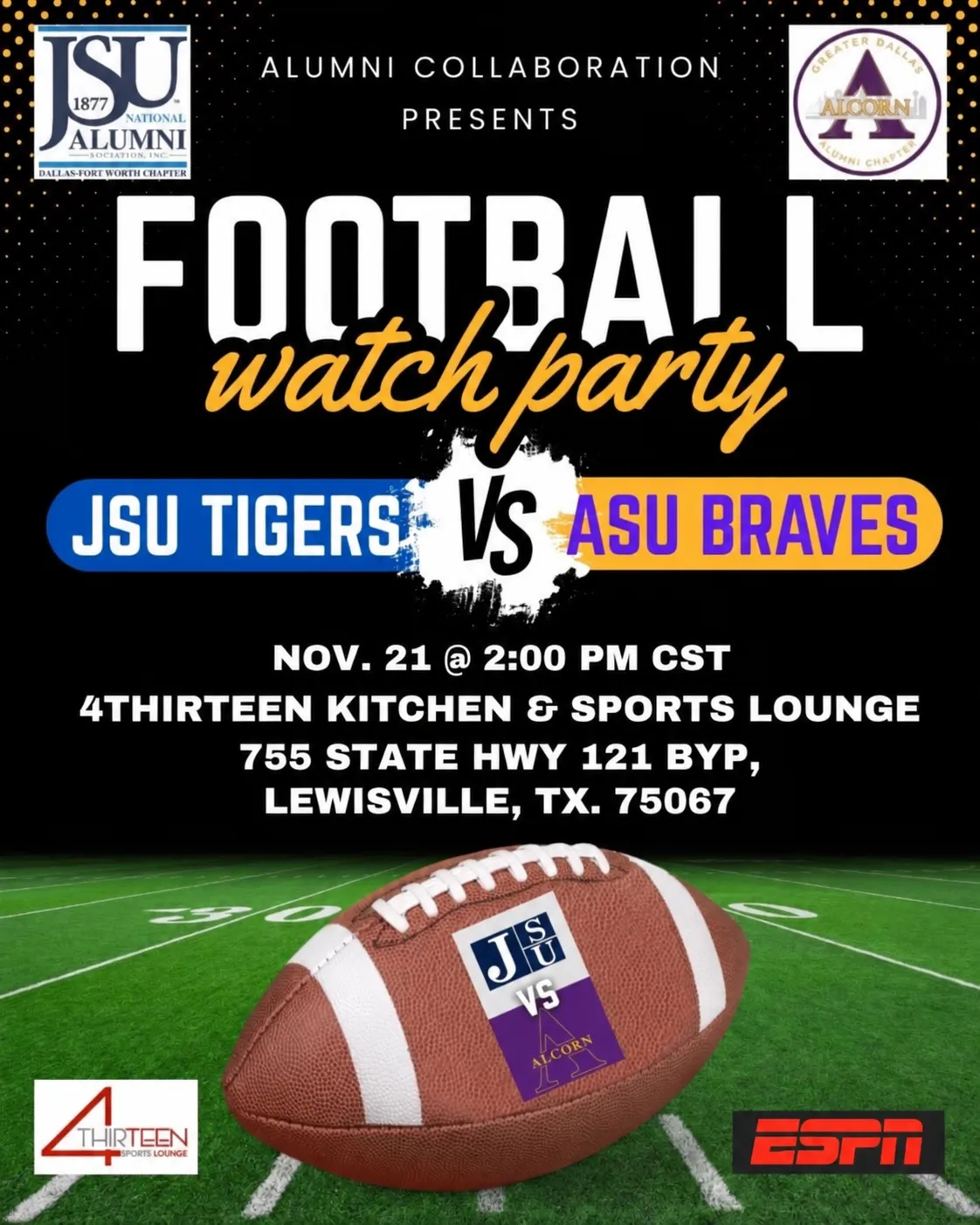 Flyer: Watch Party: JSU vs Alcorn State