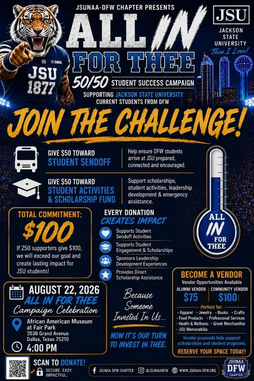 Flyer: All In For THEE: 50/50 Student Success Campaign