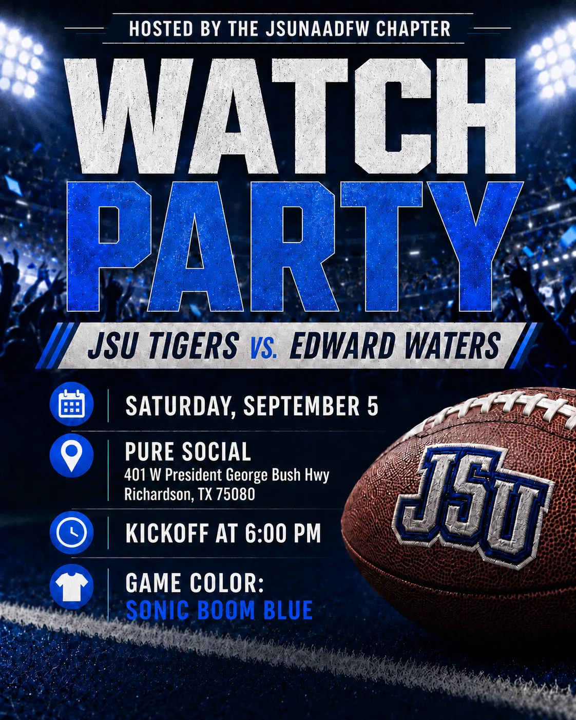 Flyer: Watch Party: JSU vs Edward Waters