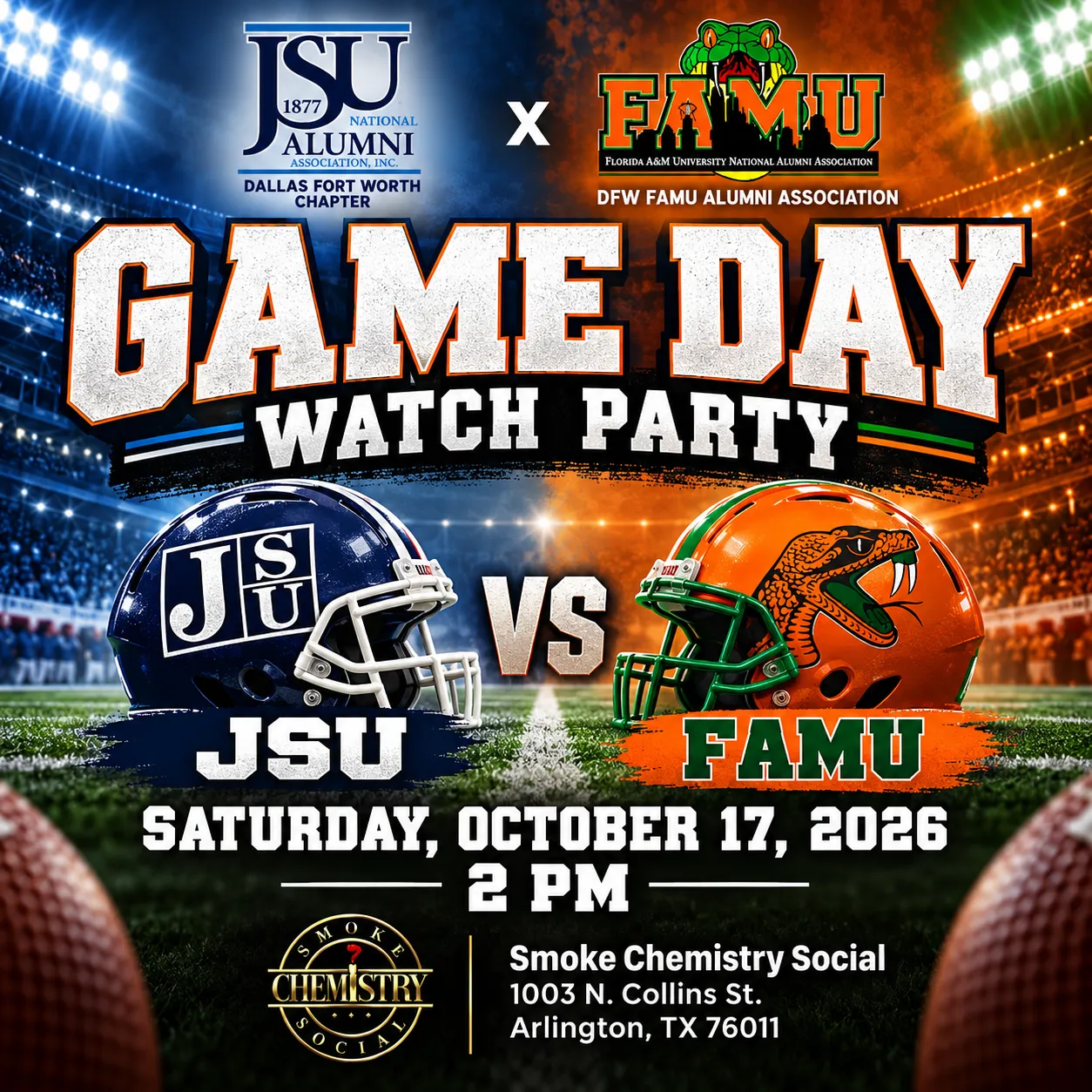 Flyer: Homecoming Watch Party: JSU vs FAMU