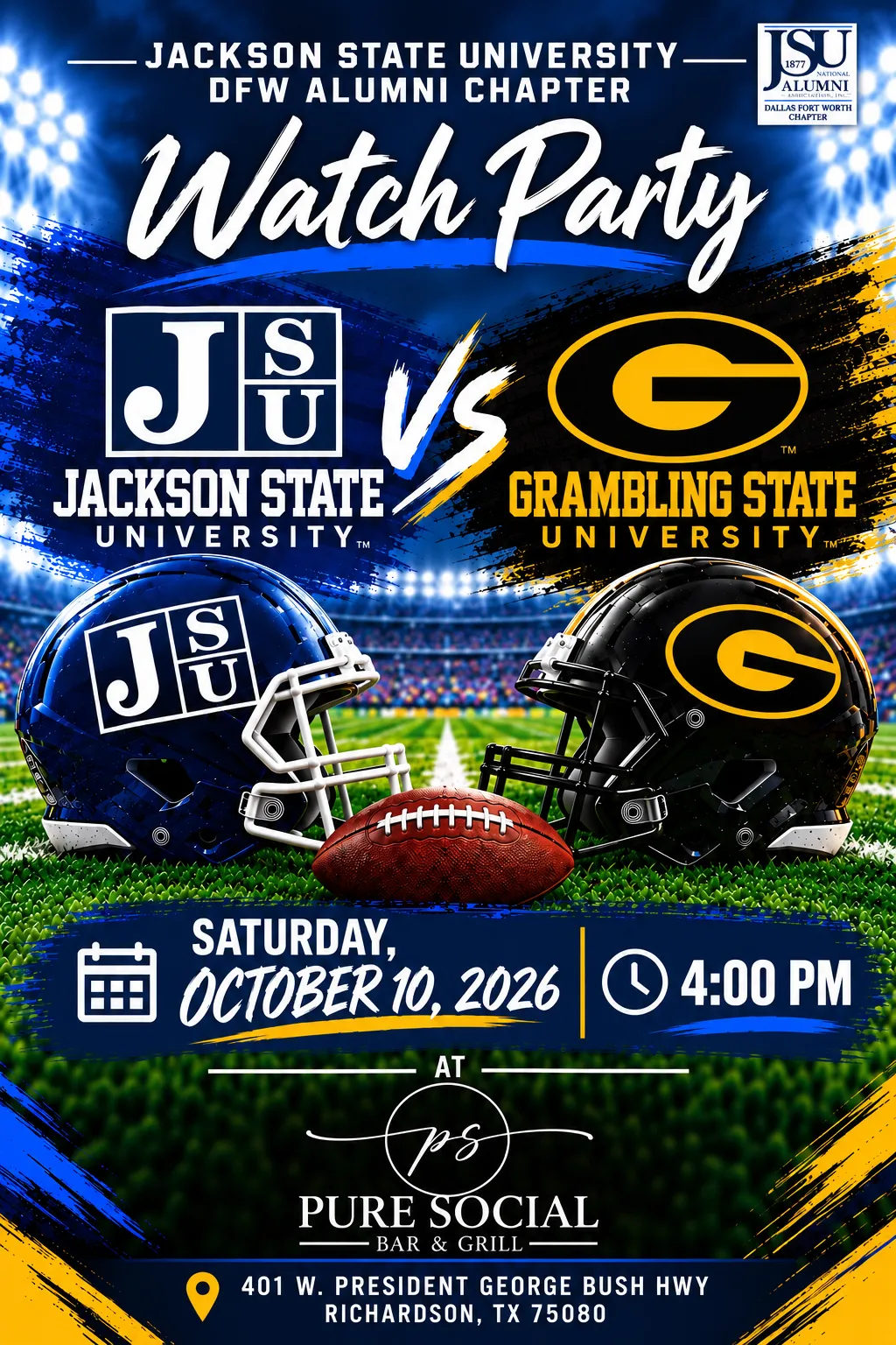 Flyer: Watch Party: JSU vs Grambling State