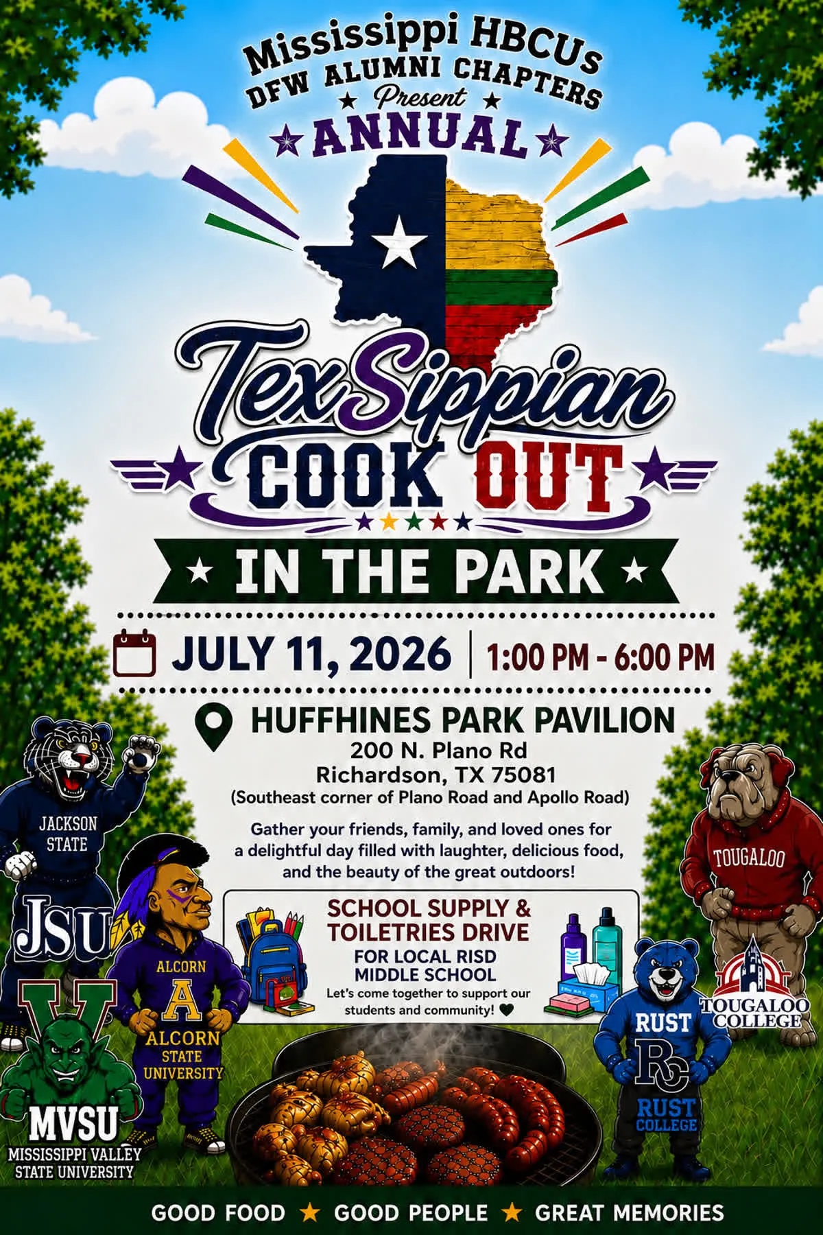 Flyer: TexSippian Cookout in the Park